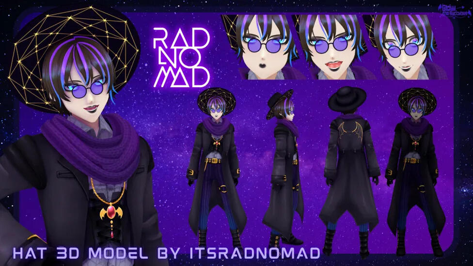 "Rad v3" VRoid Model and Ref Sheet by Glow the Tiefling